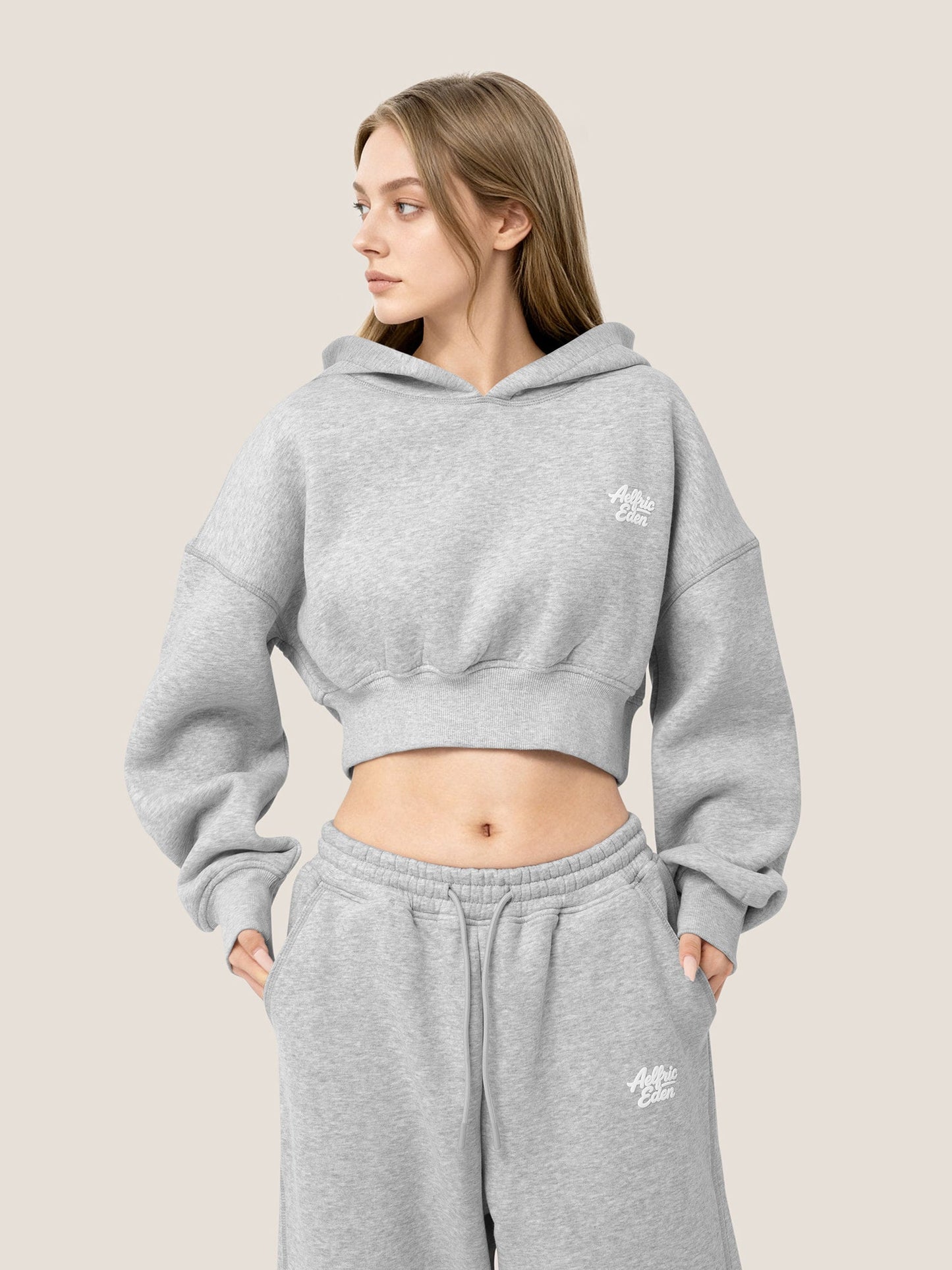 FleeceFlex™ Cropped Hoodie Set