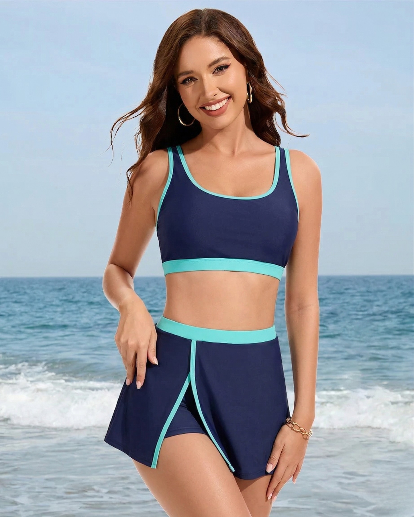 Shoreline Chic™ Skirt Bikini Set