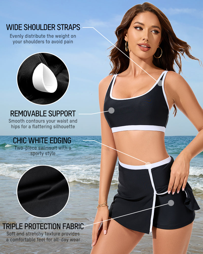 Shoreline Chic™ Skirt Bikini Set