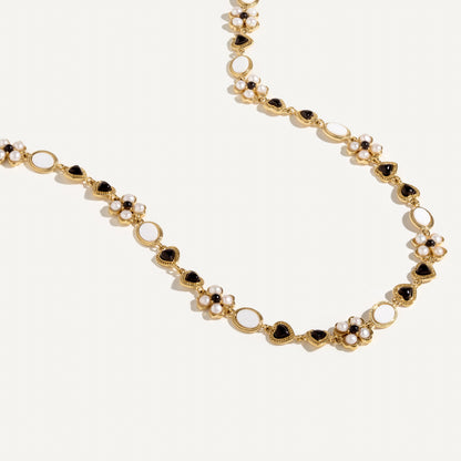 Pearl & Onyx Collar Necklace